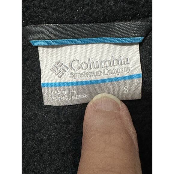 Columbia 1/4 Zip Fleece Sweater Mens Size Small Black Fleece Pull Over Sweater - Picture 6 of 11